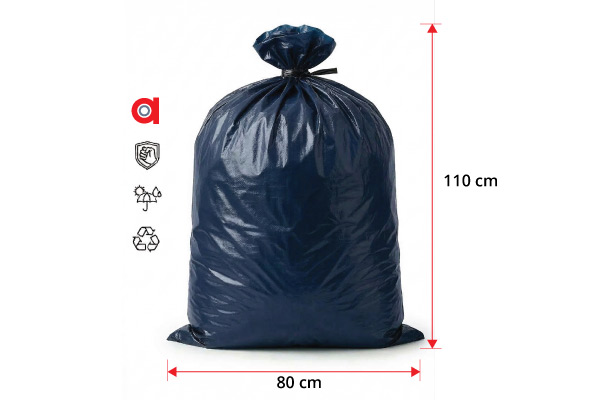 Jumbo boy endüstriyel çöp torbası 80x110 cm ölçü, 62 mikron 500 gram