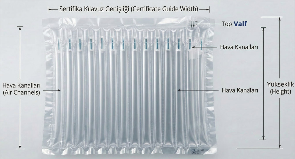 Hava kanallı torbanın görünümü ve yapısı